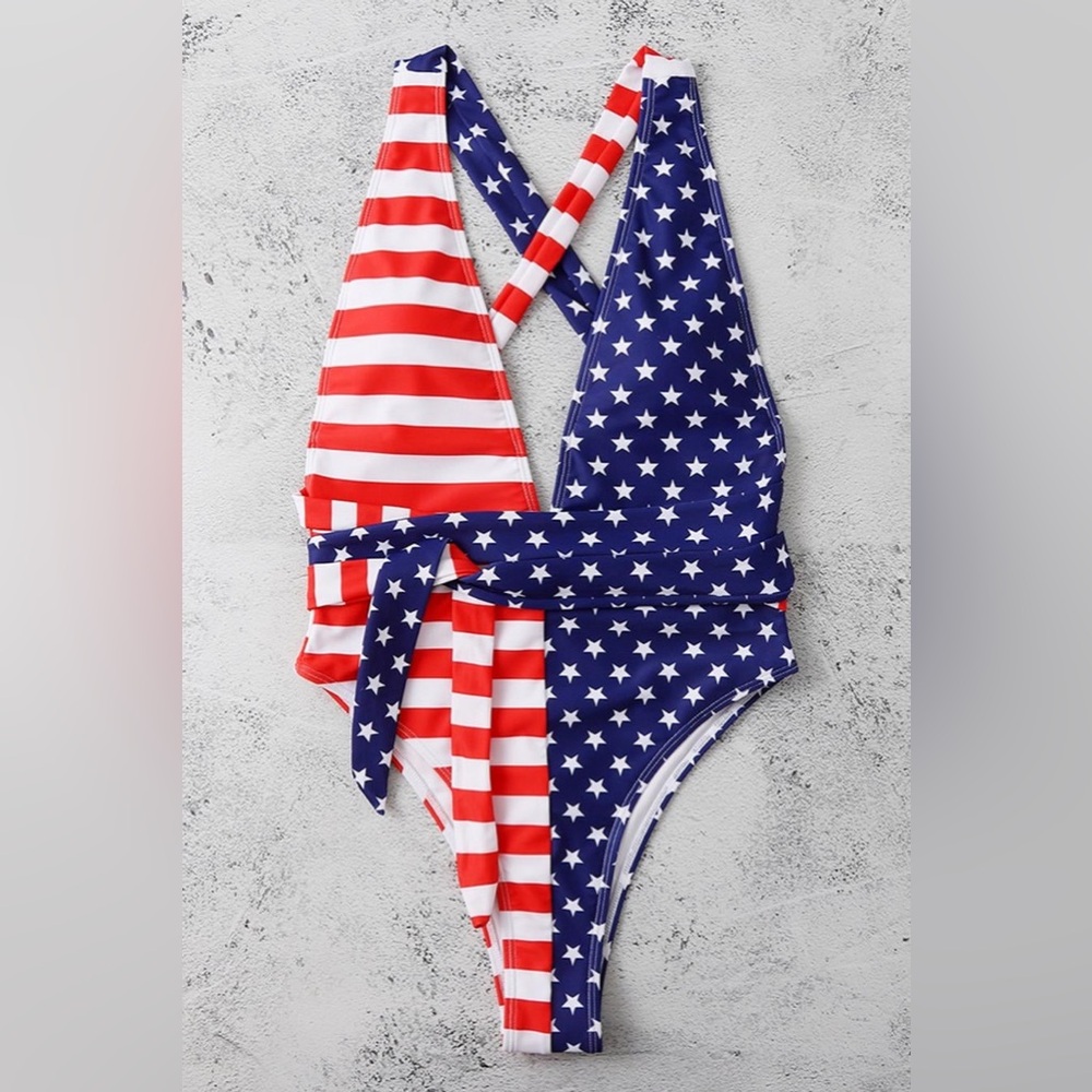 Whole piece swimsuit for the 4th!